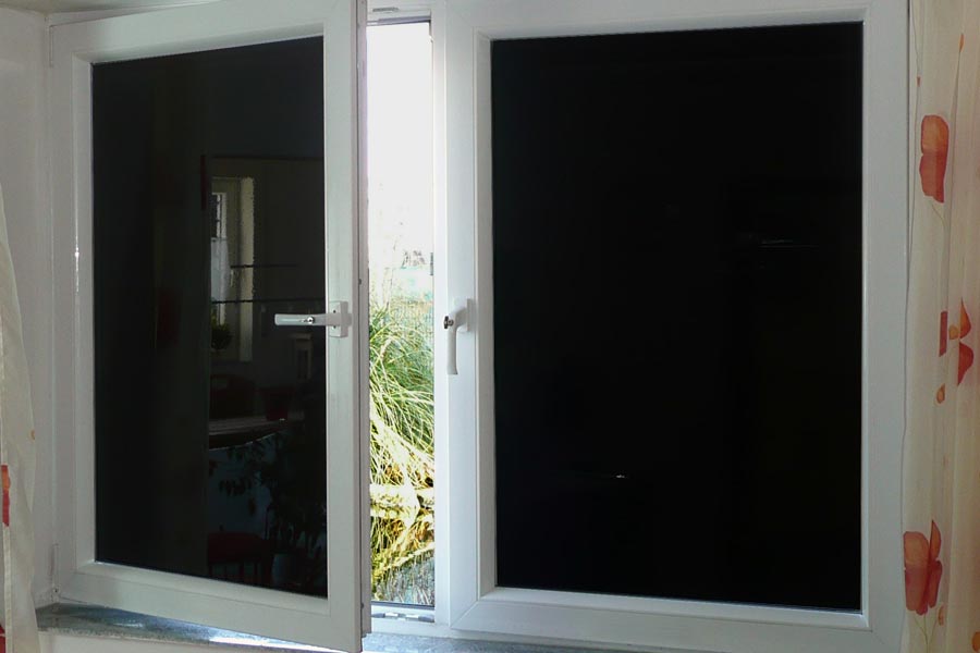 Blackout film black for indoor use