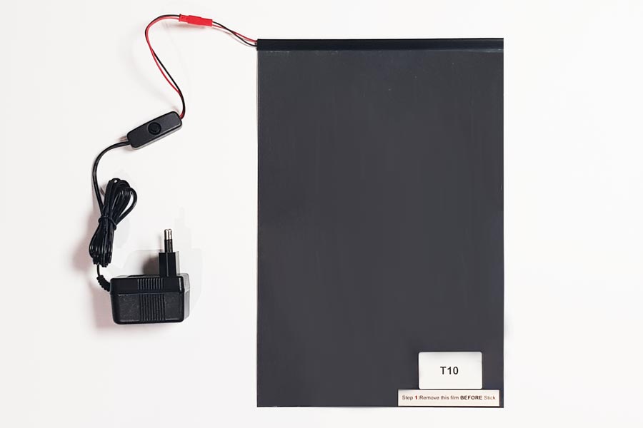 Test sample electrically switchable foil with transformer